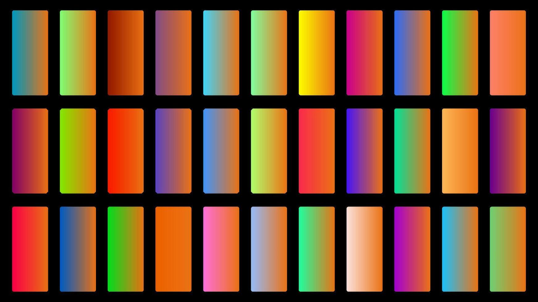 vistoso Zanahoria color sombra lineal degradado paleta muestras web equipo redondeado rectángulos modelo conjunto vector