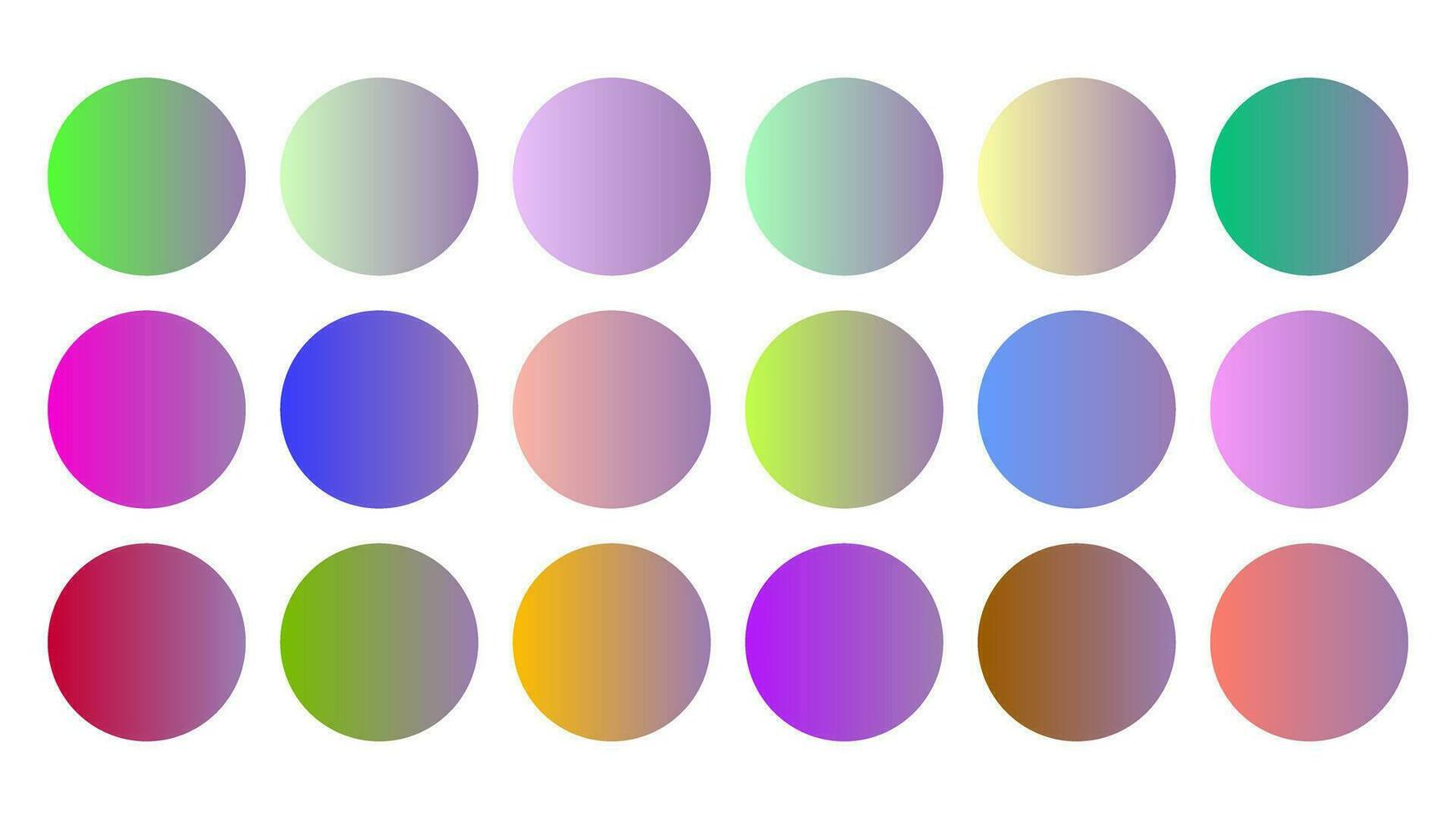 Colorful Heather Color Shade Linear Gradient Palette Swatches Web Kit Circles Template Set vector