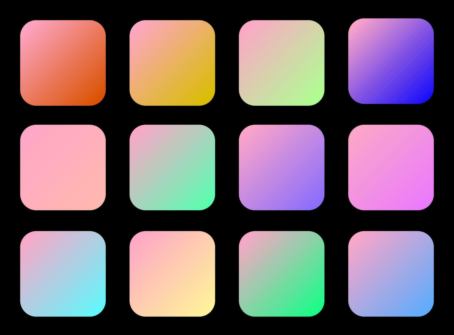 Colorful Carnation Color Shade Linear Gradient Palette Swatches  Kit