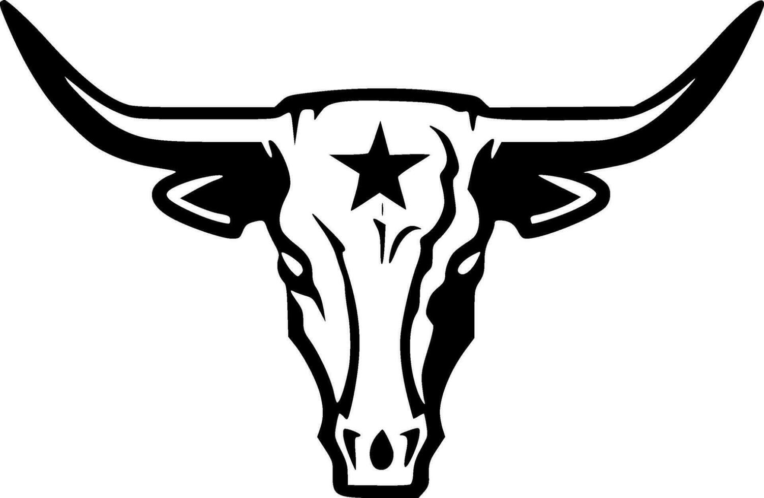 Texas Longhorn Head - High Quality Vector Logo - Vector illustration ideal for T-shirt graphic