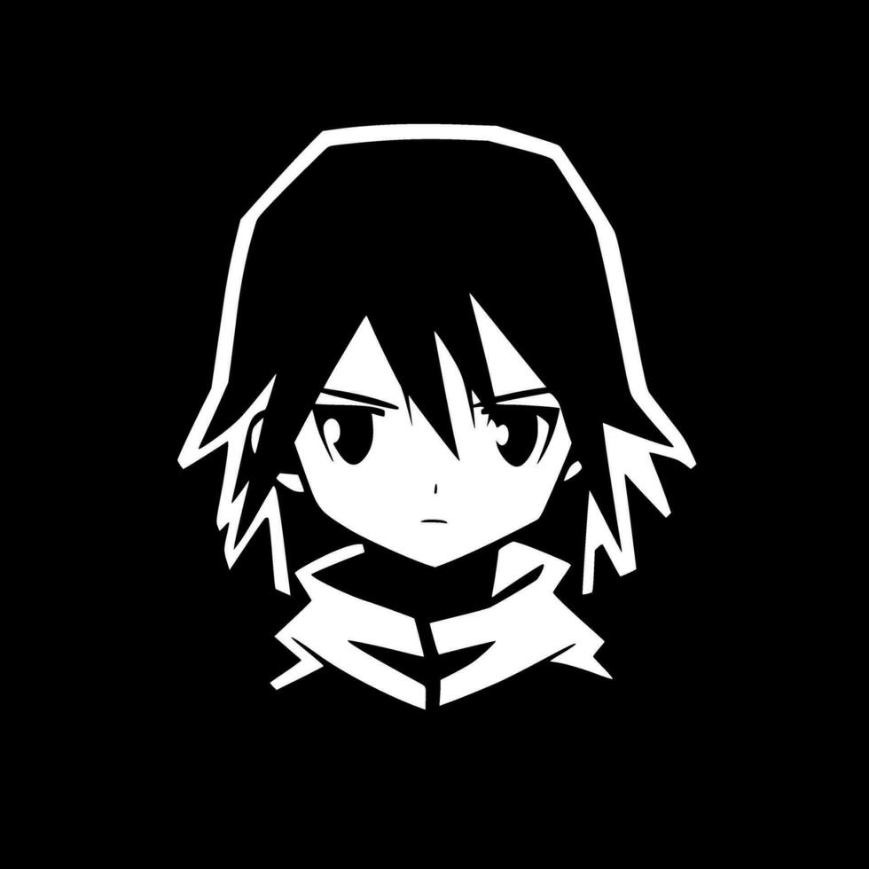 Anime - Black and White Isolated Icon - Vector illustration 23593495 Vector  Art at Vecteezy