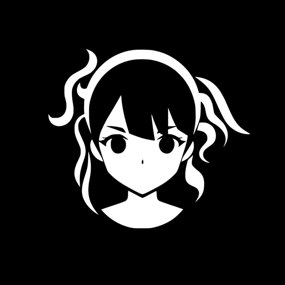 Anime - Black and White Isolated Icon - Vector illustration 23593495 Vector  Art at Vecteezy