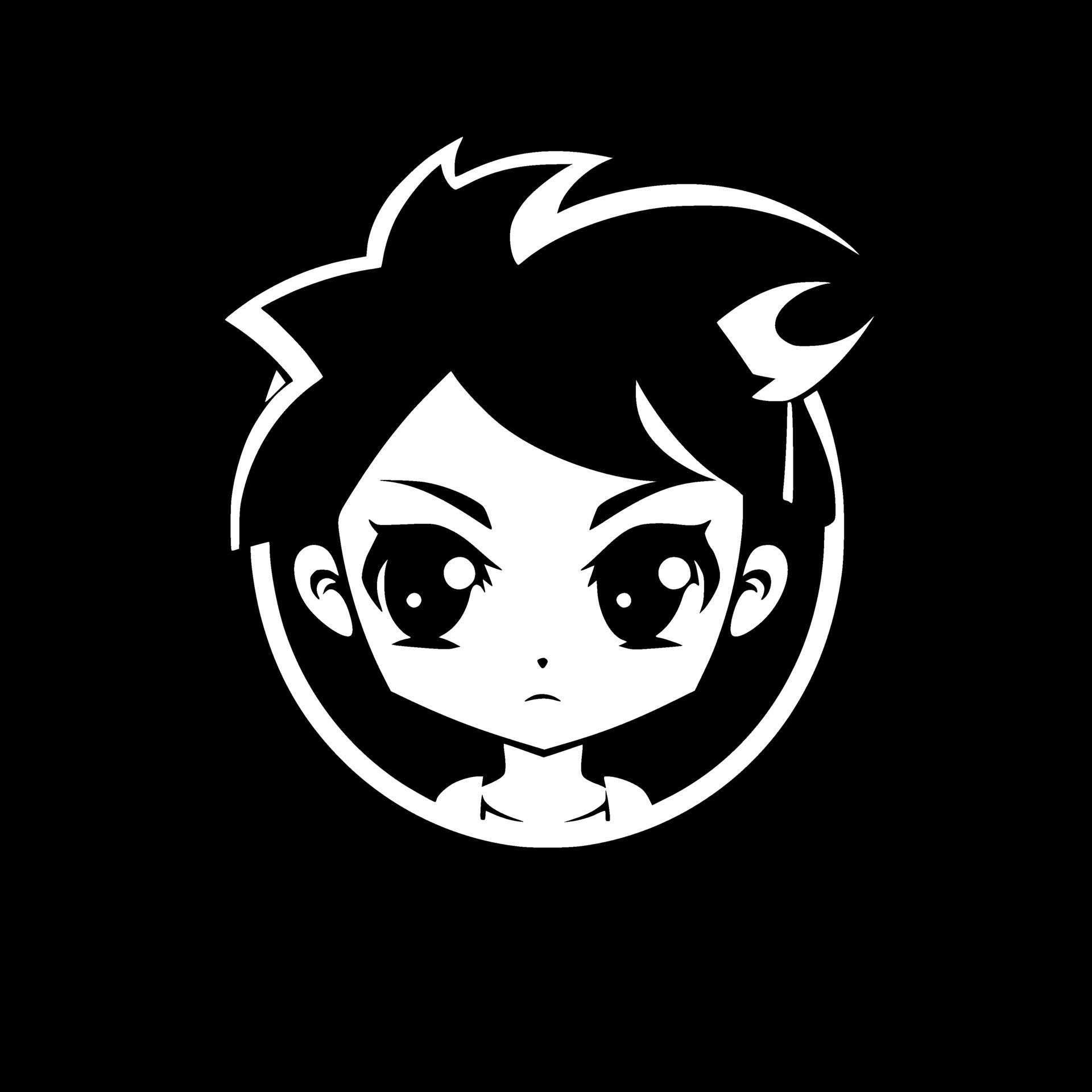 Anime - Black and White Isolated Icon - Vector illustration 24567176 Vector  Art at Vecteezy