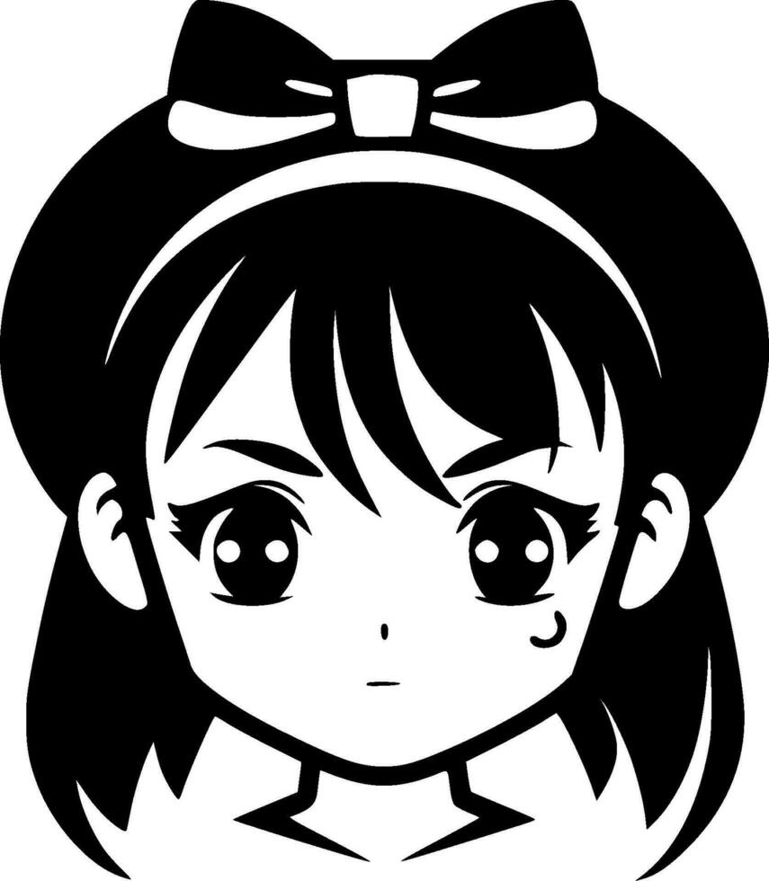 Anime, Minimalist and Simple Silhouette - Vector illustration