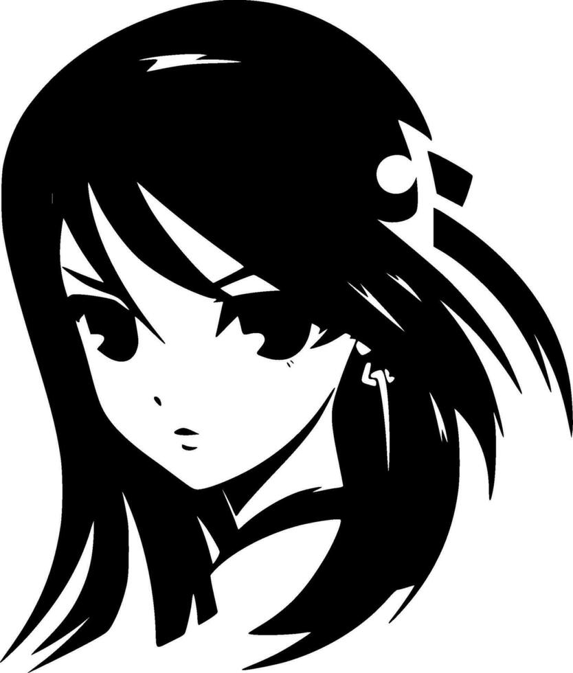 Anime - Black and White Isolated Icon - Vector illustration 23593495 Vector  Art at Vecteezy