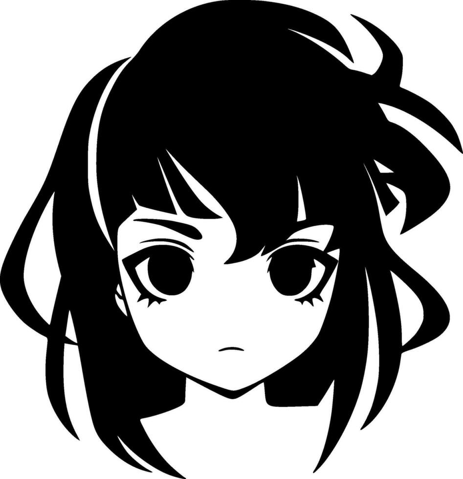Anime - Minimalist and Flat Logo - Vector illustration
