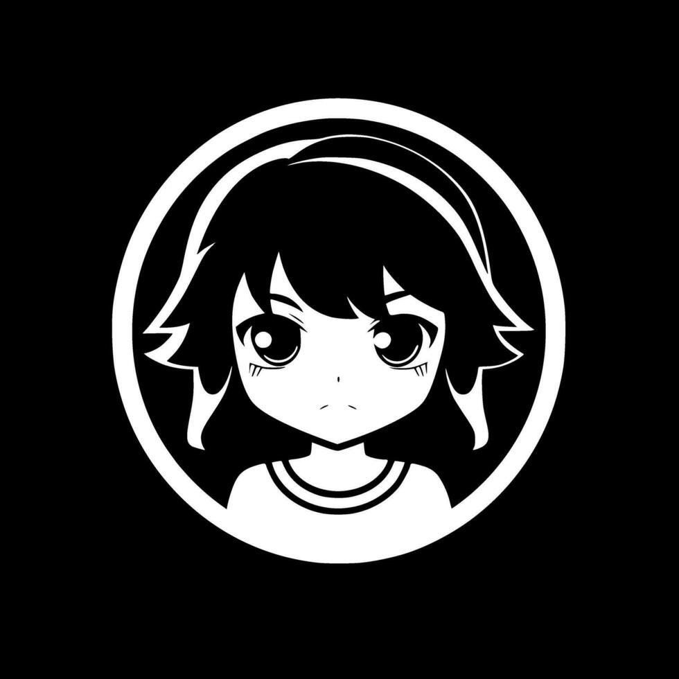 Anime - Black and White Isolated Icon - Vector illustration 23593495 Vector  Art at Vecteezy