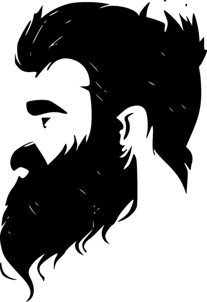 Beard, Black and White Vector illustration