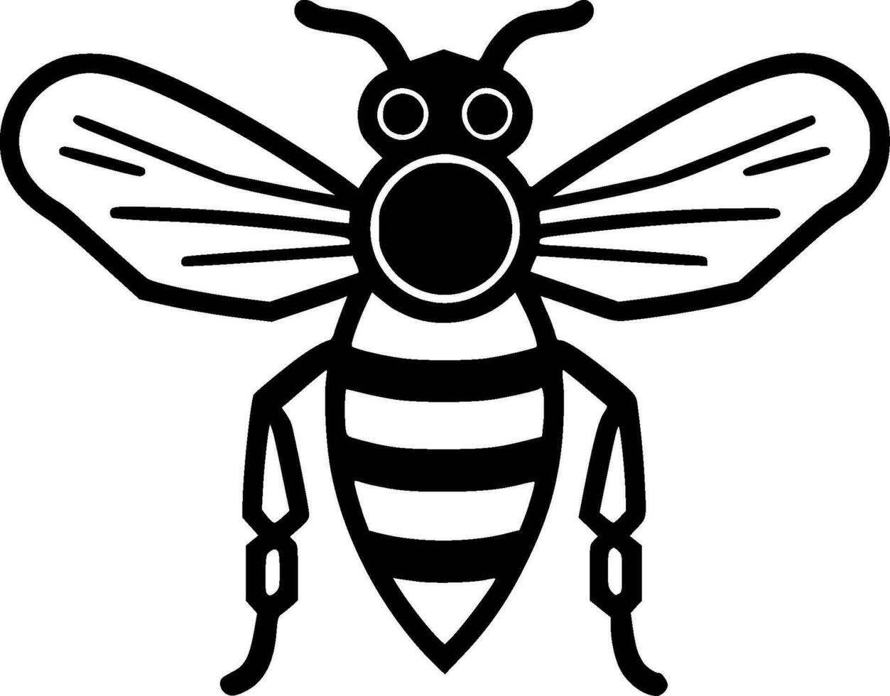 Bee, Minimalist and Simple Silhouette - Vector illustration