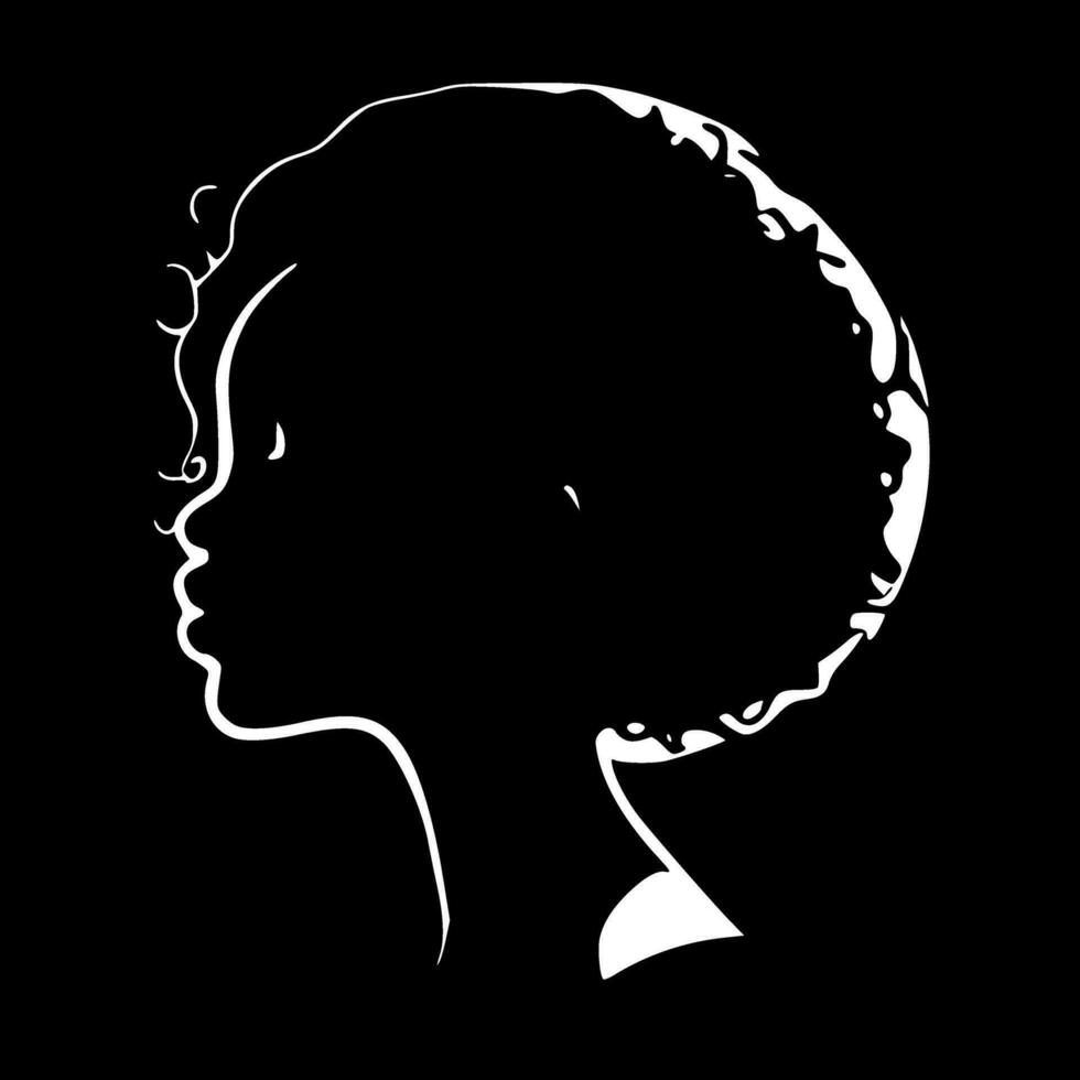 negro mujer, minimalista y sencillo silueta - vector ilustración