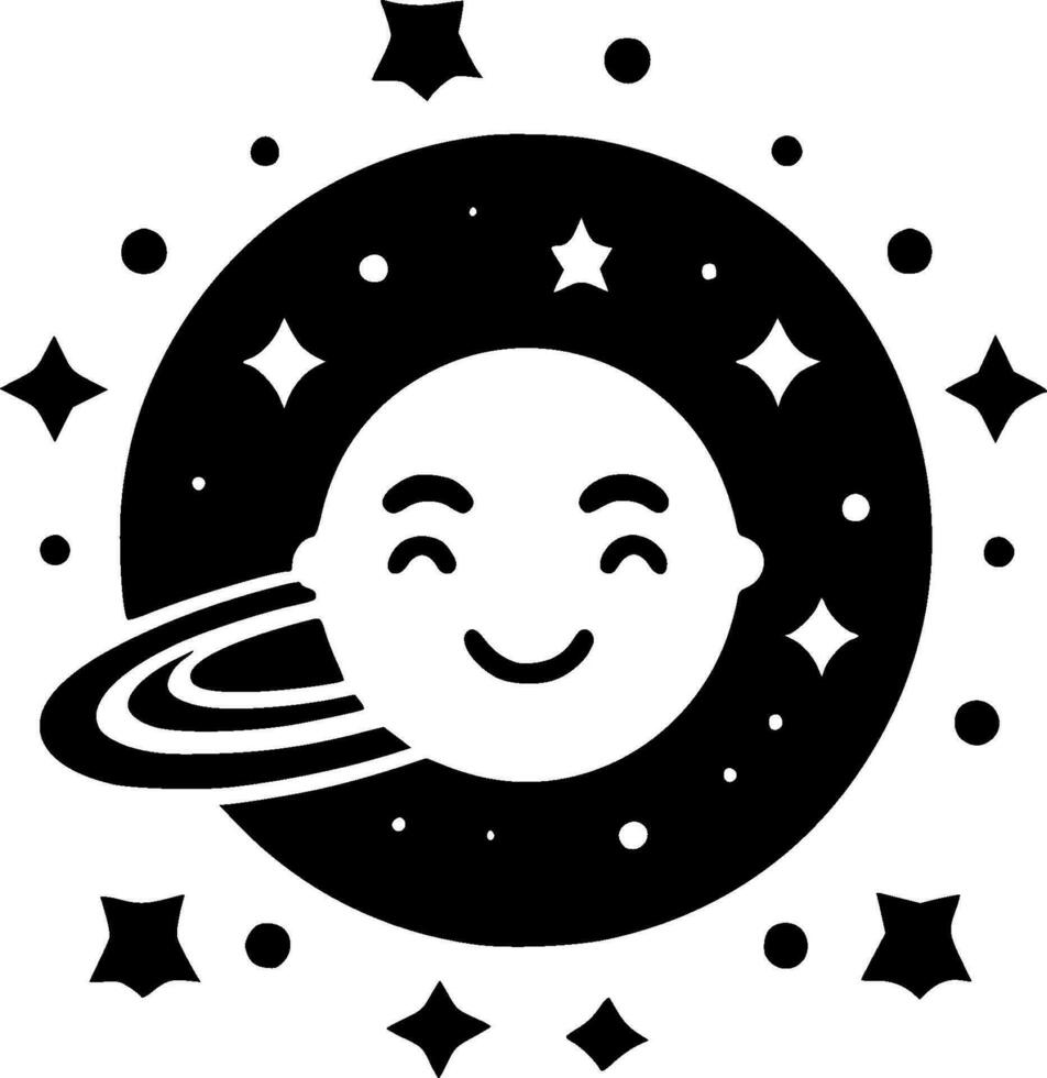 Celestial - Black and White Isolated Icon - Vector illustration