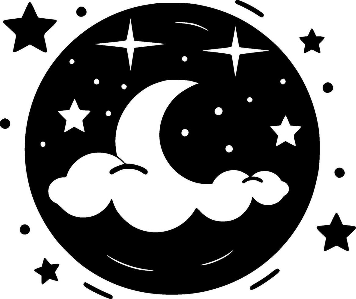 Celestial, Black and White Vector illustration