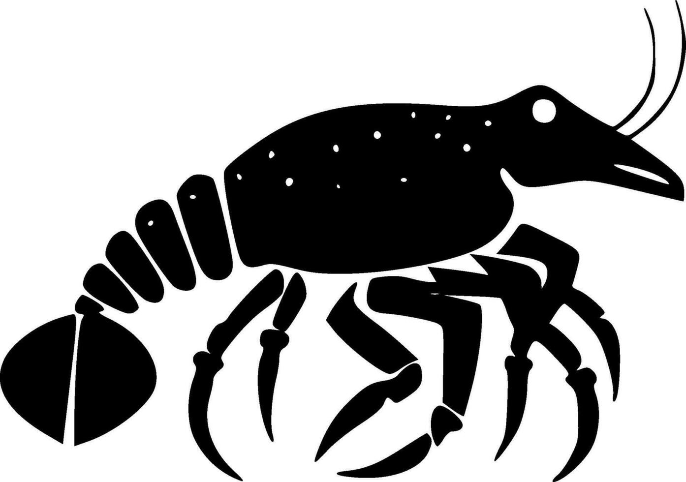 Crawfish, Minimalist and Simple Silhouette - Vector illustration