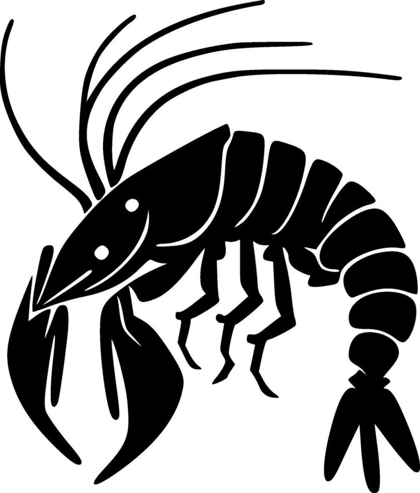 Crawfish - Black and White Isolated Icon - Vector illustration