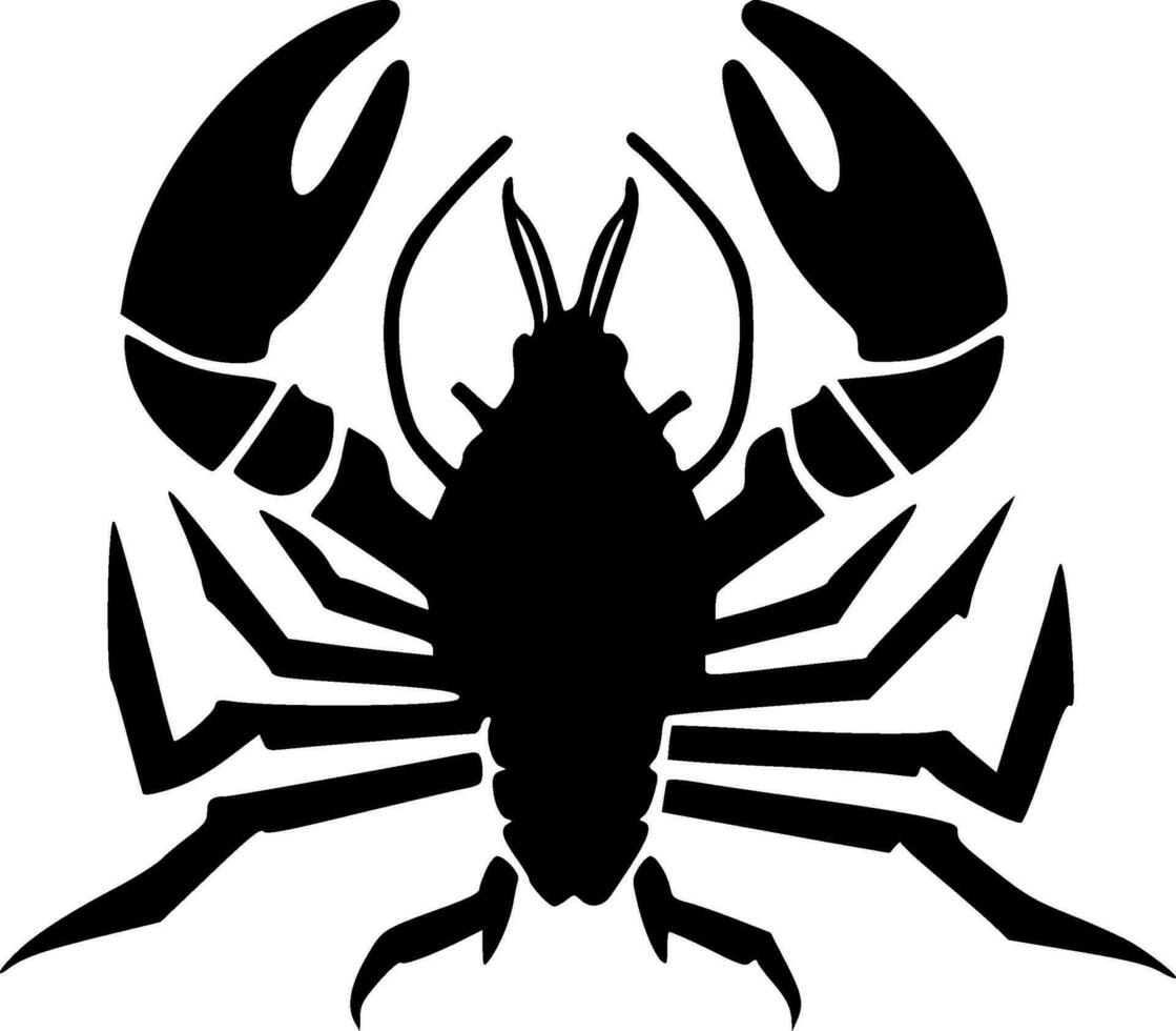 Crawfish - Black and White Isolated Icon - Vector illustration