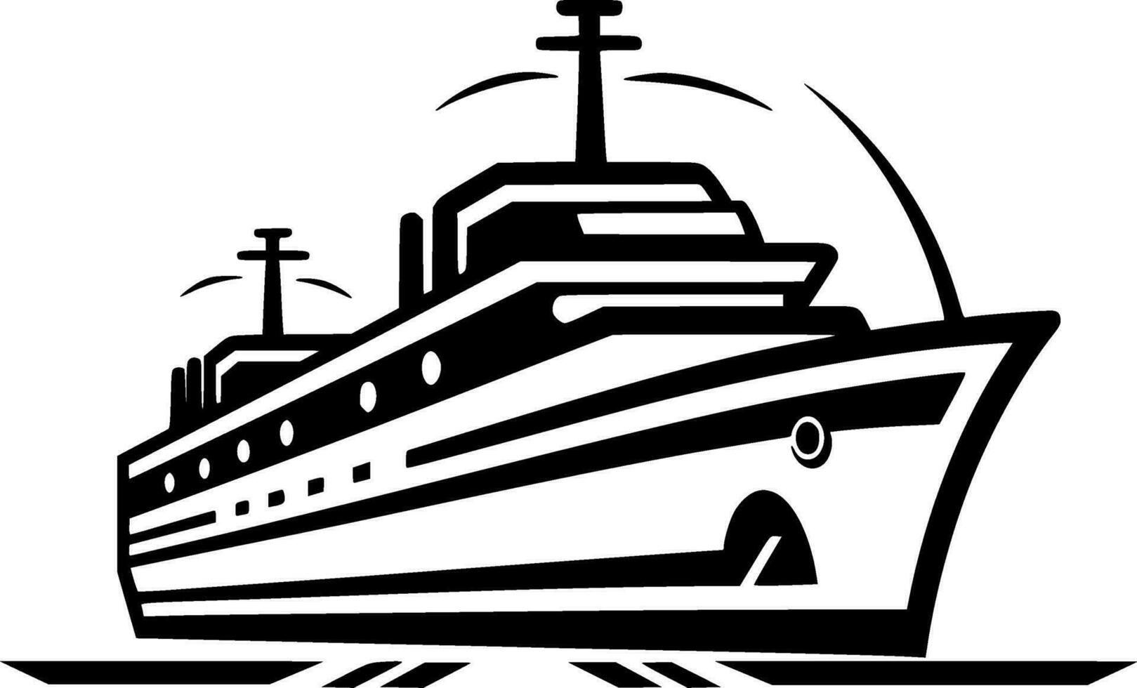 Cruise - Black and White Isolated Icon - Vector illustration