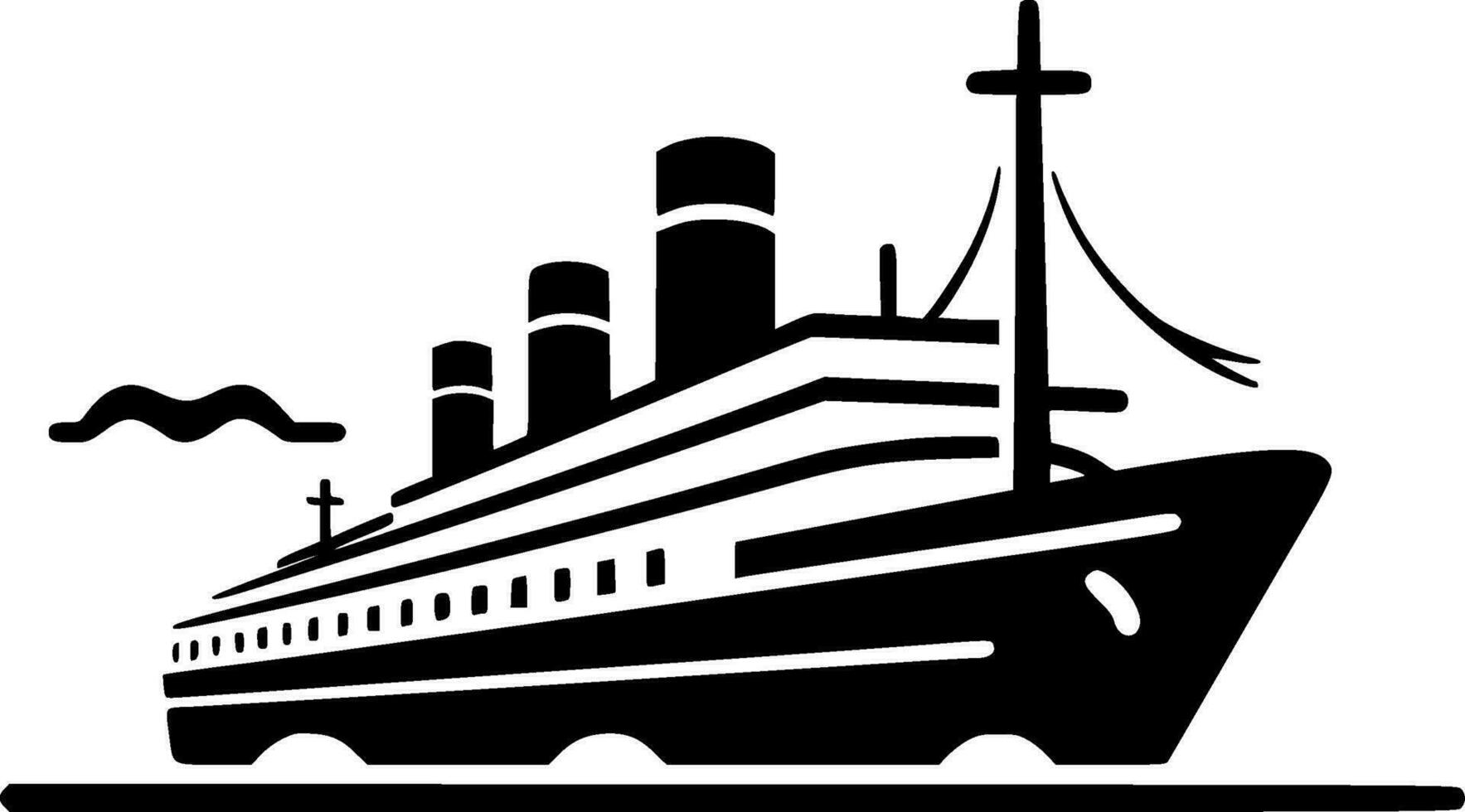 Cruise, Minimalist and Simple Silhouette - Vector illustration