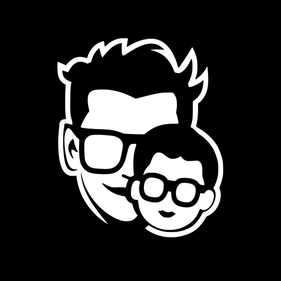 Dad, Black and White Vector illustration