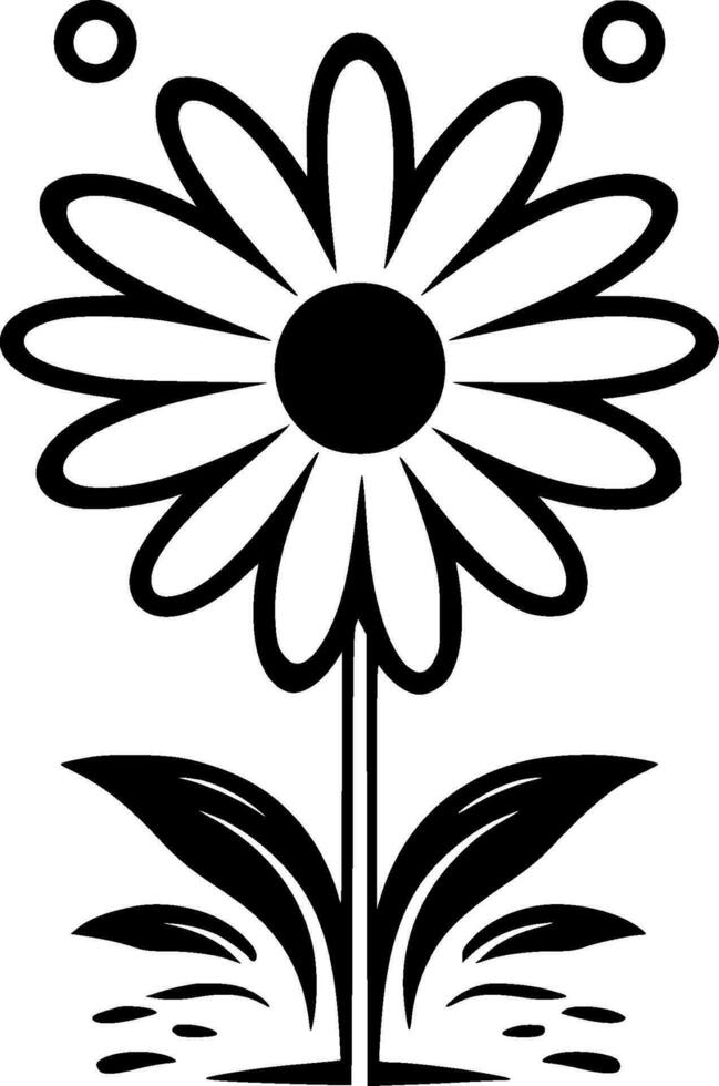 Daisy, Black and White Vector illustration