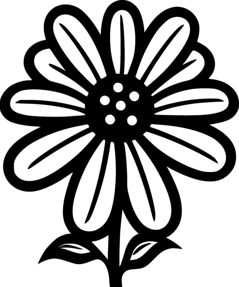 Daisy, Black and White Vector illustration