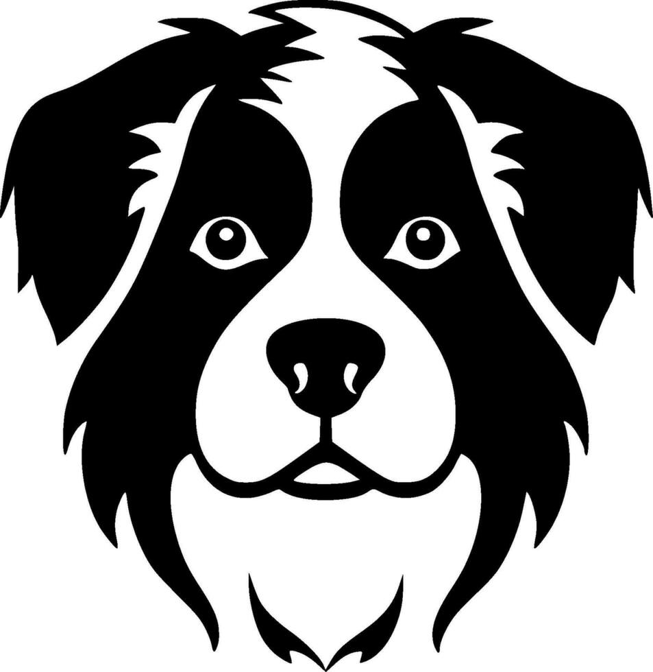 perro - negro y blanco aislado icono - vector ilustración