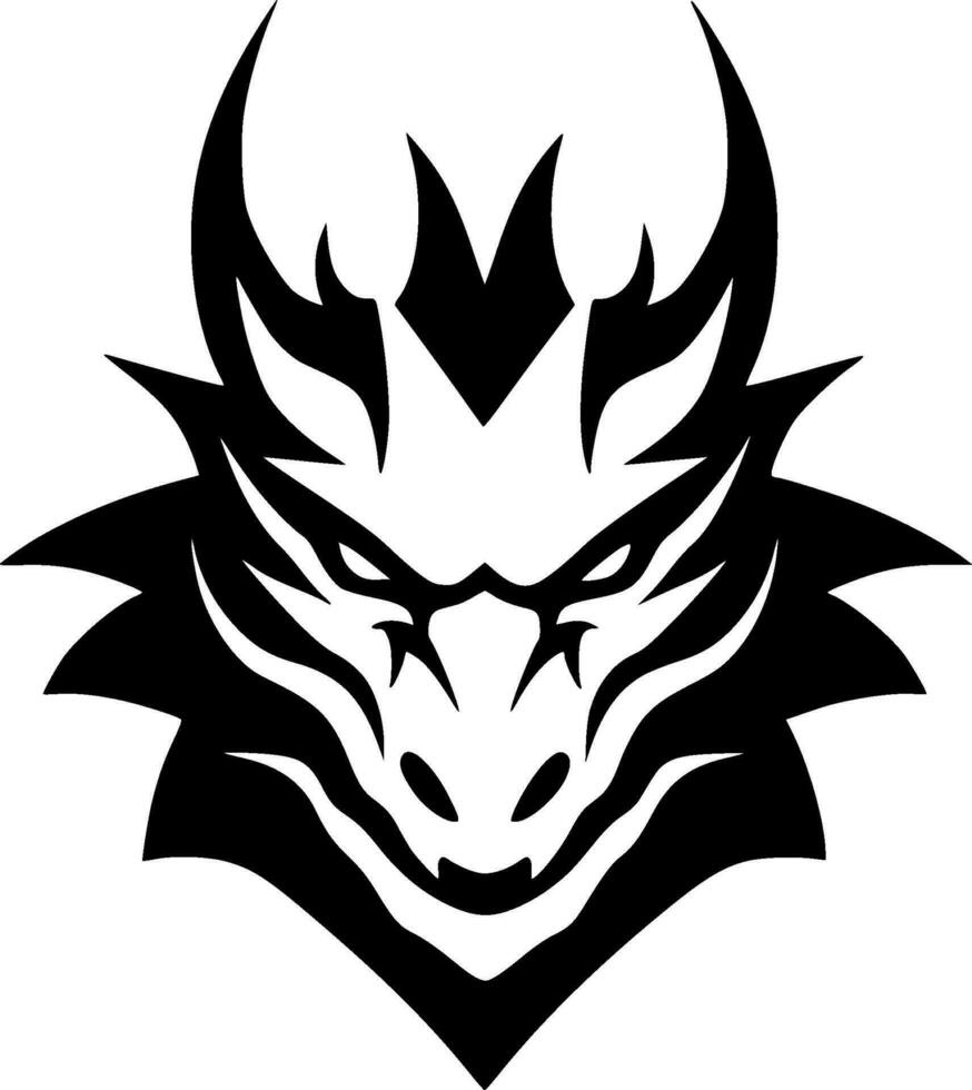 Dragon, Minimalist and Simple Silhouette - Vector illustration