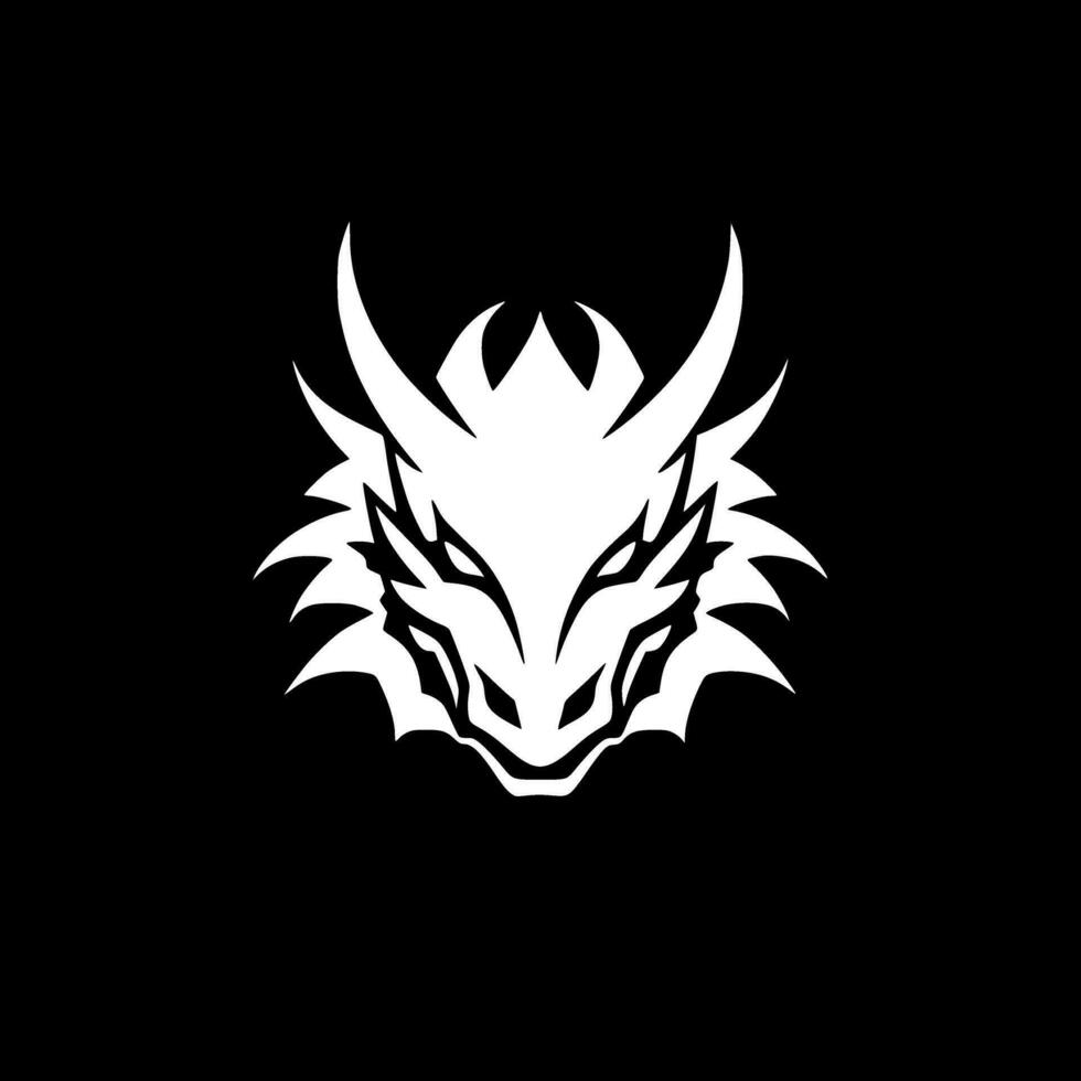 Dragon - Black and White Isolated Icon - Vector illustration