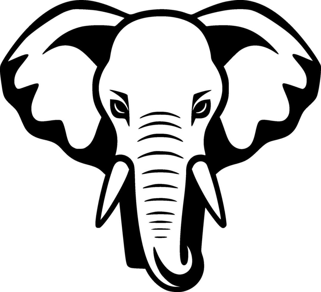 Elephant - Black and White Isolated Icon - Vector illustration