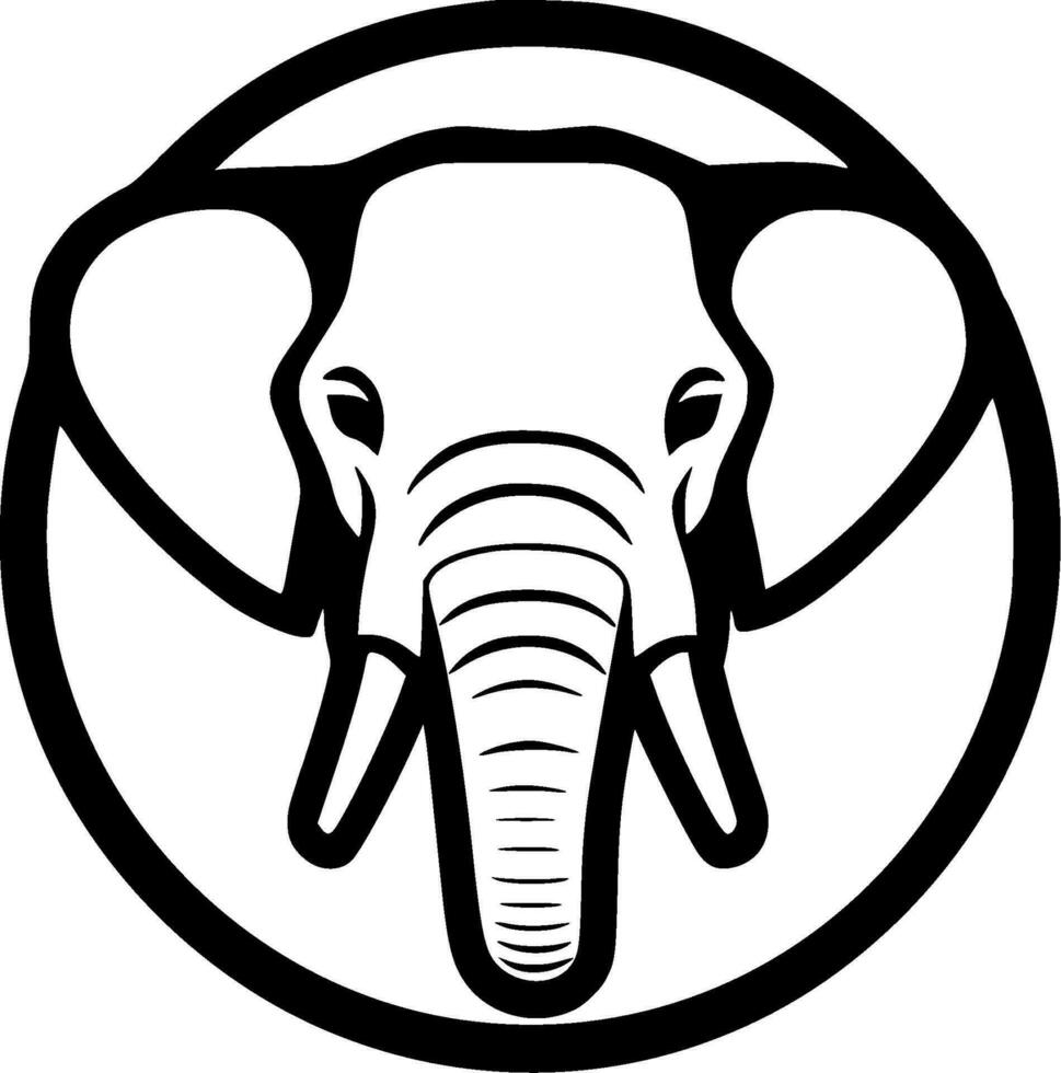 Elephant, Minimalist and Simple Silhouette - Vector illustration