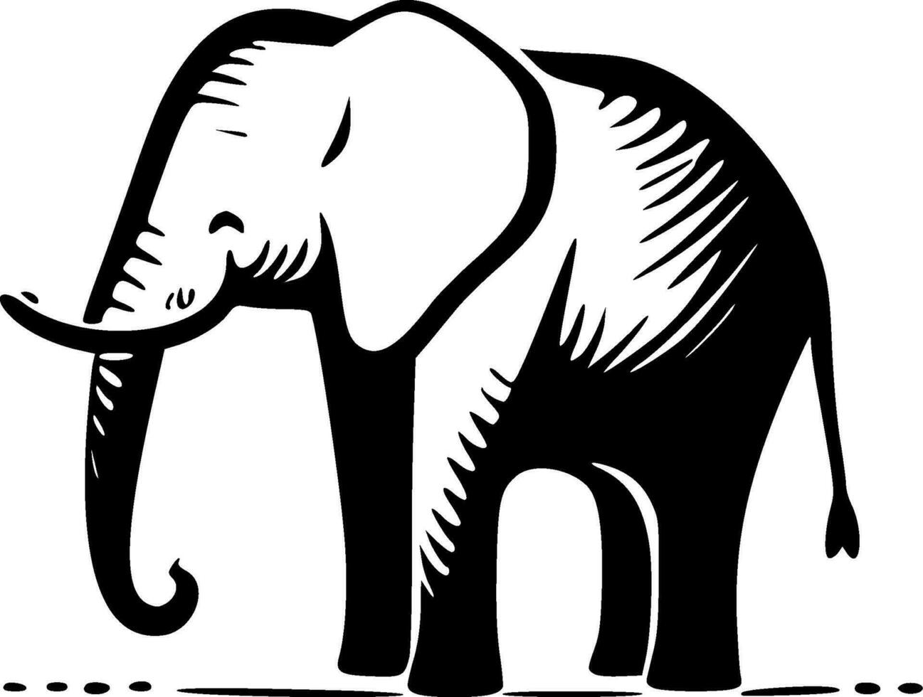 Elephant, Minimalist and Simple Silhouette - Vector illustration