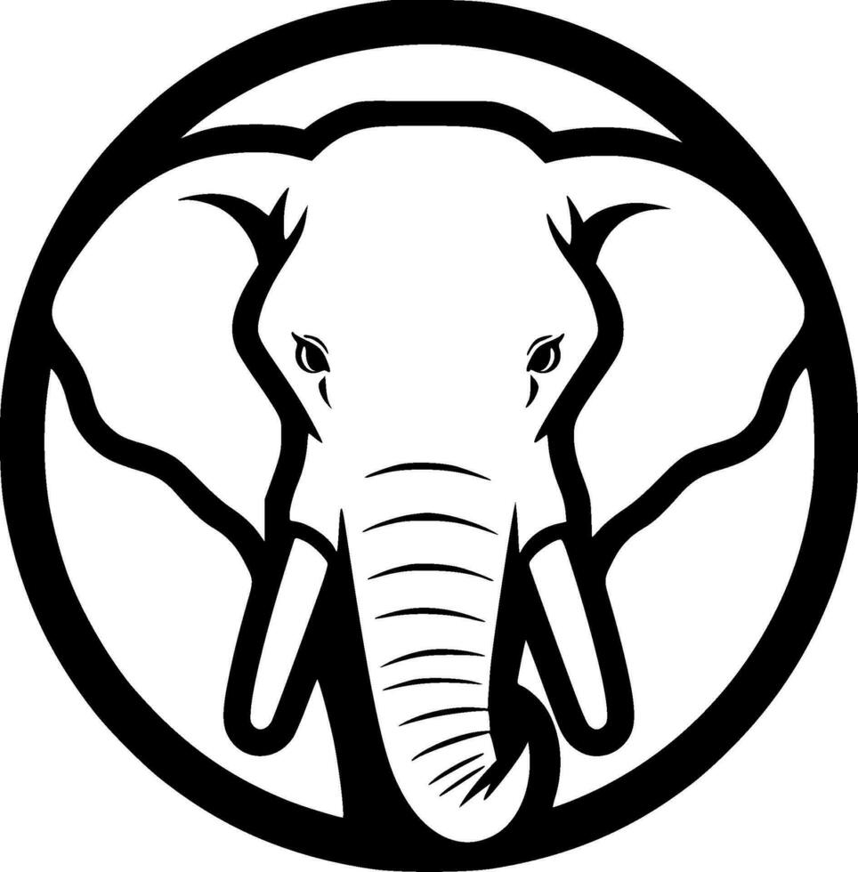 Elephant, Minimalist and Simple Silhouette - Vector illustration