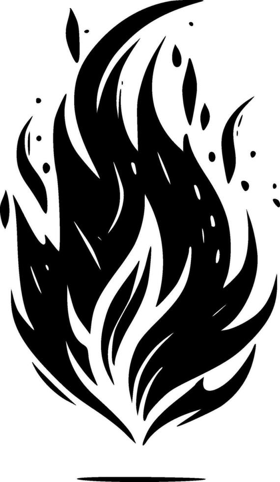 fuego, negro y blanco vector ilustración