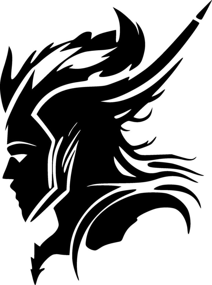 Fantasy - Black and White Isolated Icon - Vector illustration