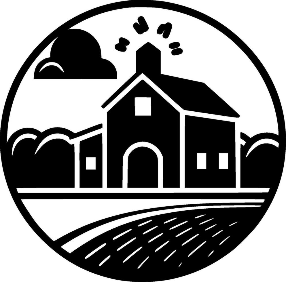 Farm, Minimalist and Simple Silhouette - Vector illustration
