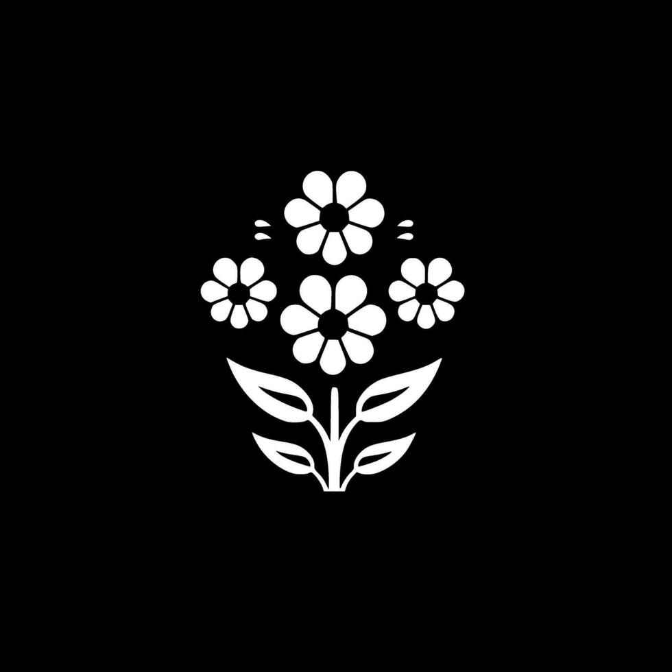 Flower - Black and White Isolated Icon - Vector illustration