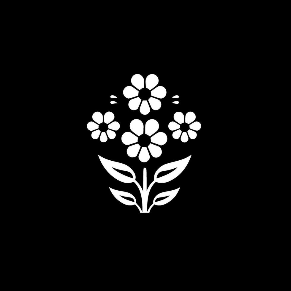 Flower - Black and White Isolated Icon - Vector illustration