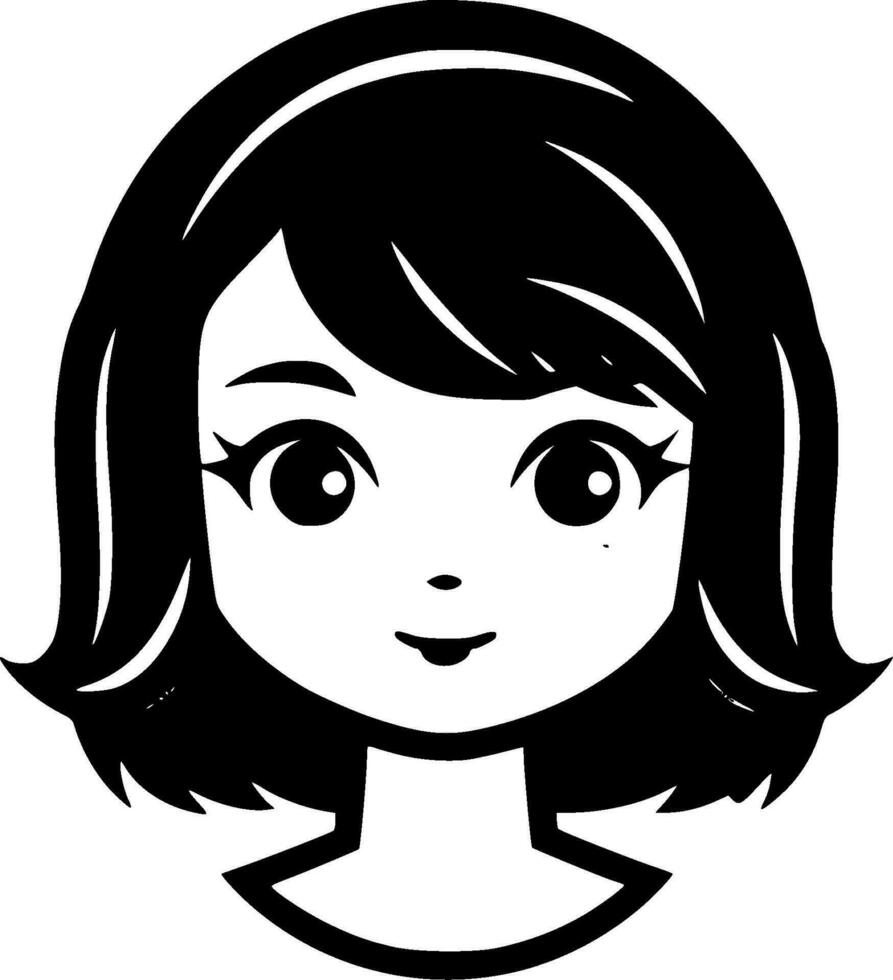 Girl, Minimalist and Simple Silhouette - Vector illustration