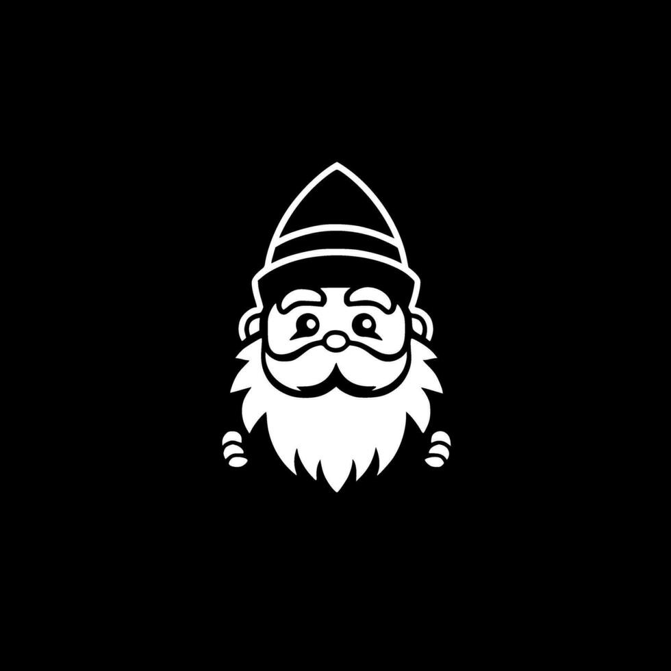 Gnome, Black and White Vector illustration