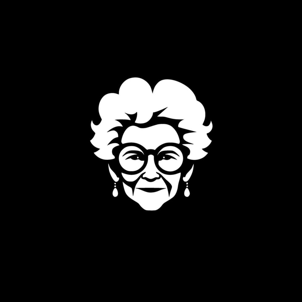 Grandma, Minimalist and Simple Silhouette - Vector illustration