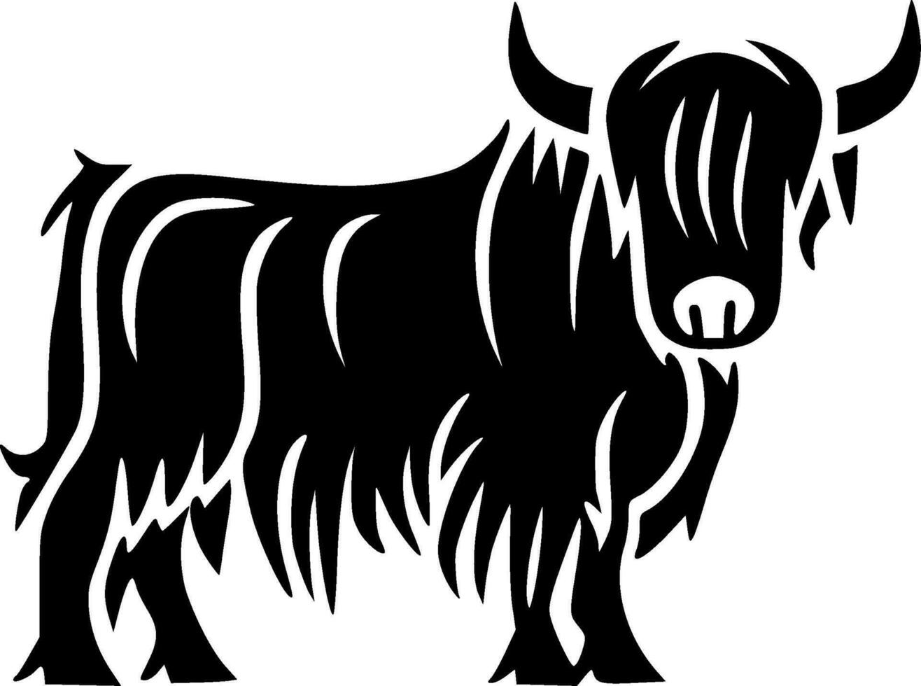 Highland Cow - Minimalist and Flat Logo - Vector illustration