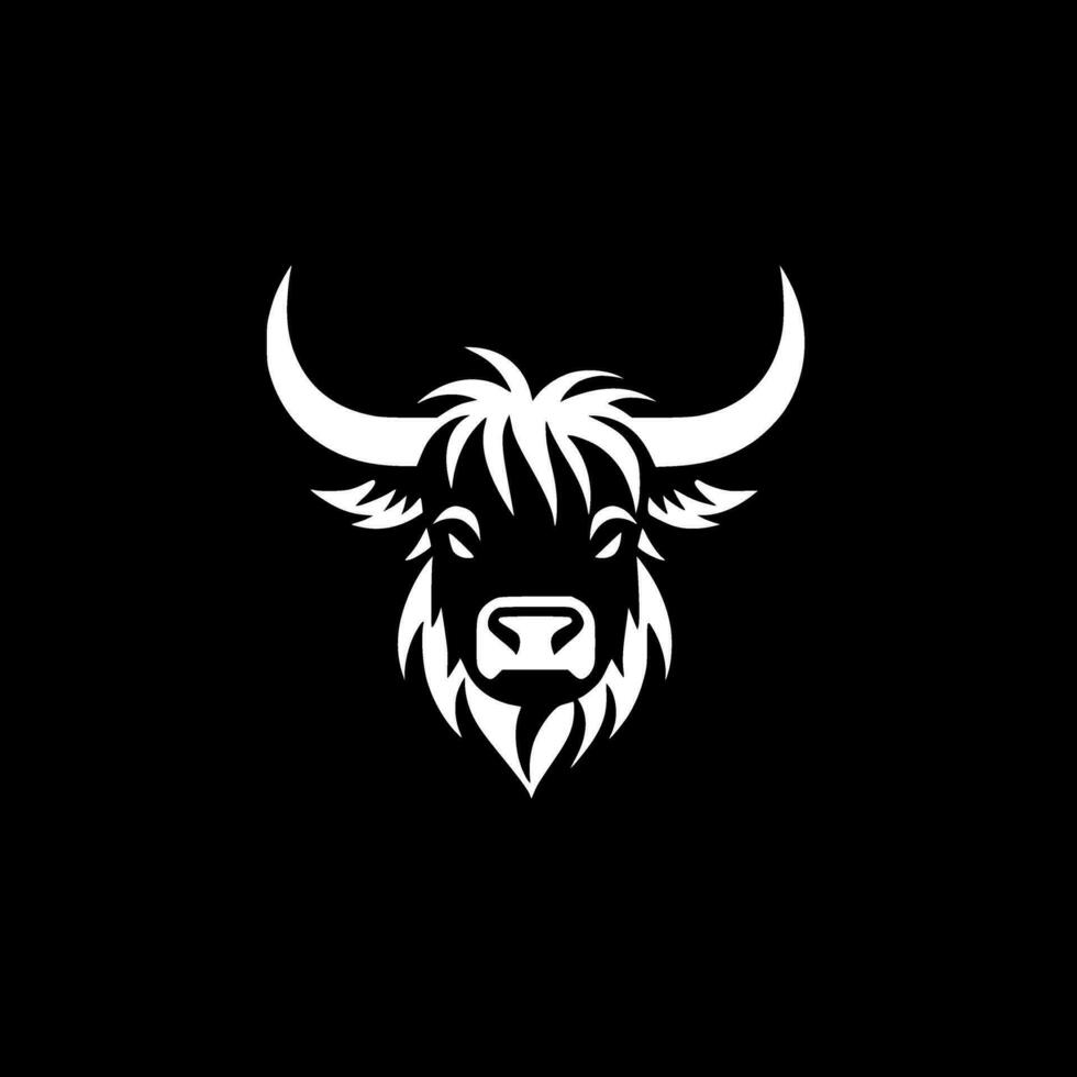 Highland Cow, Minimalist and Simple Silhouette - Vector illustration