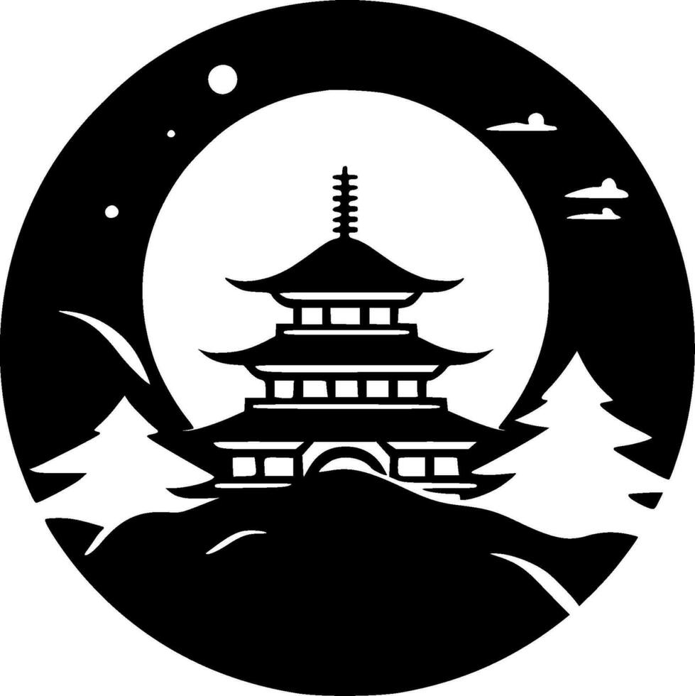 Japan - Black and White Isolated Icon - Vector illustration