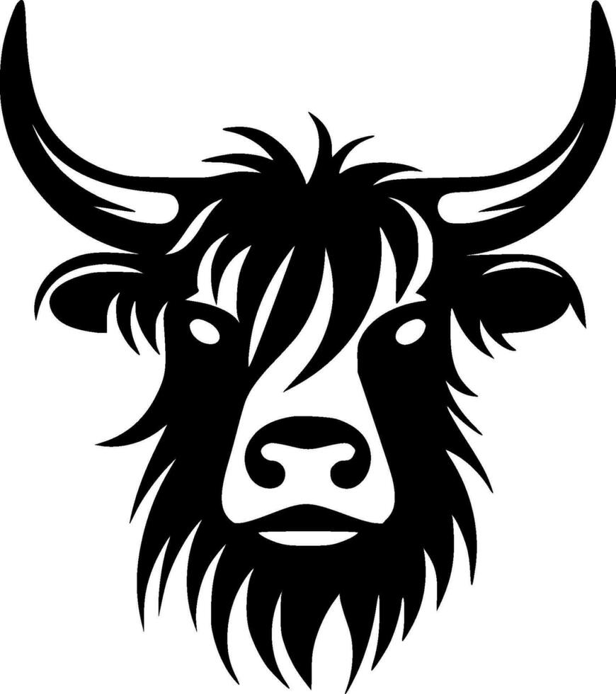 Highland Cow, Minimalist and Simple Silhouette - Vector illustration