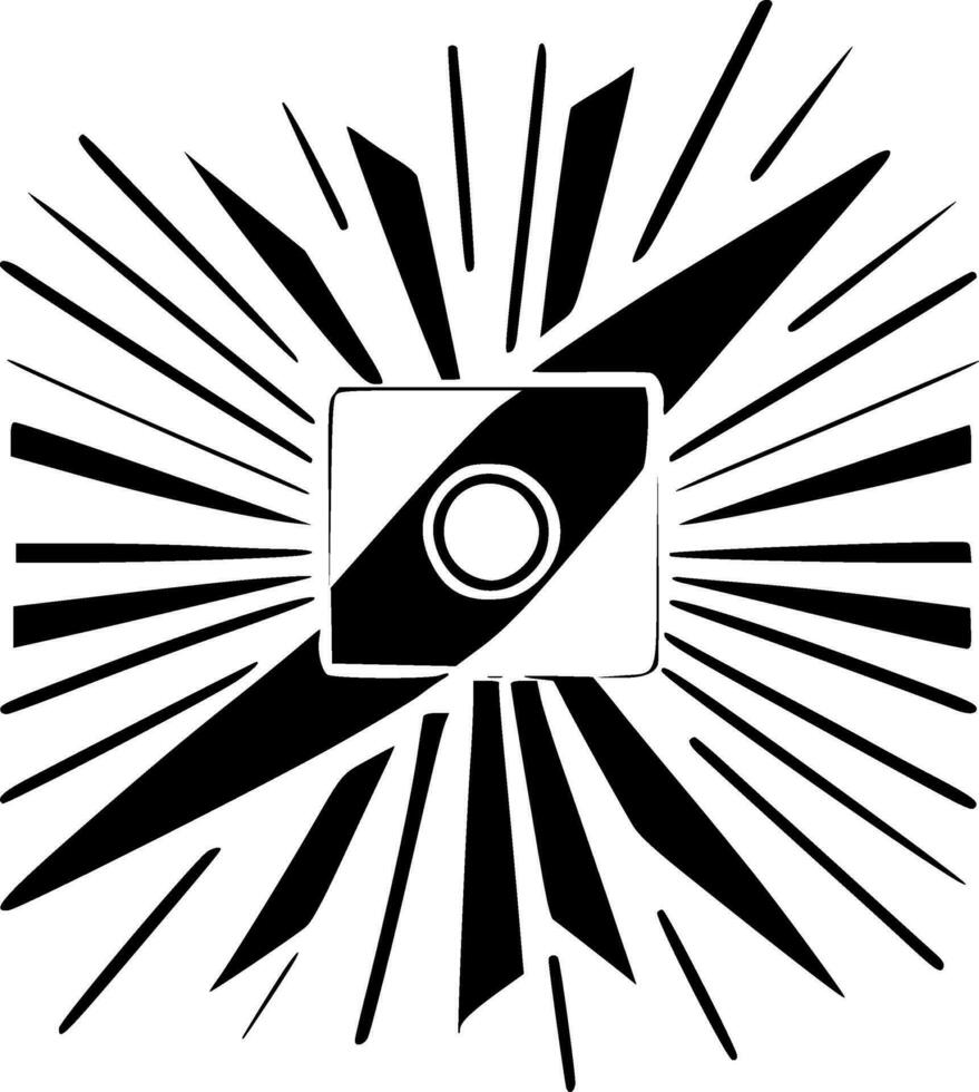 Laser, Black and White Vector illustration