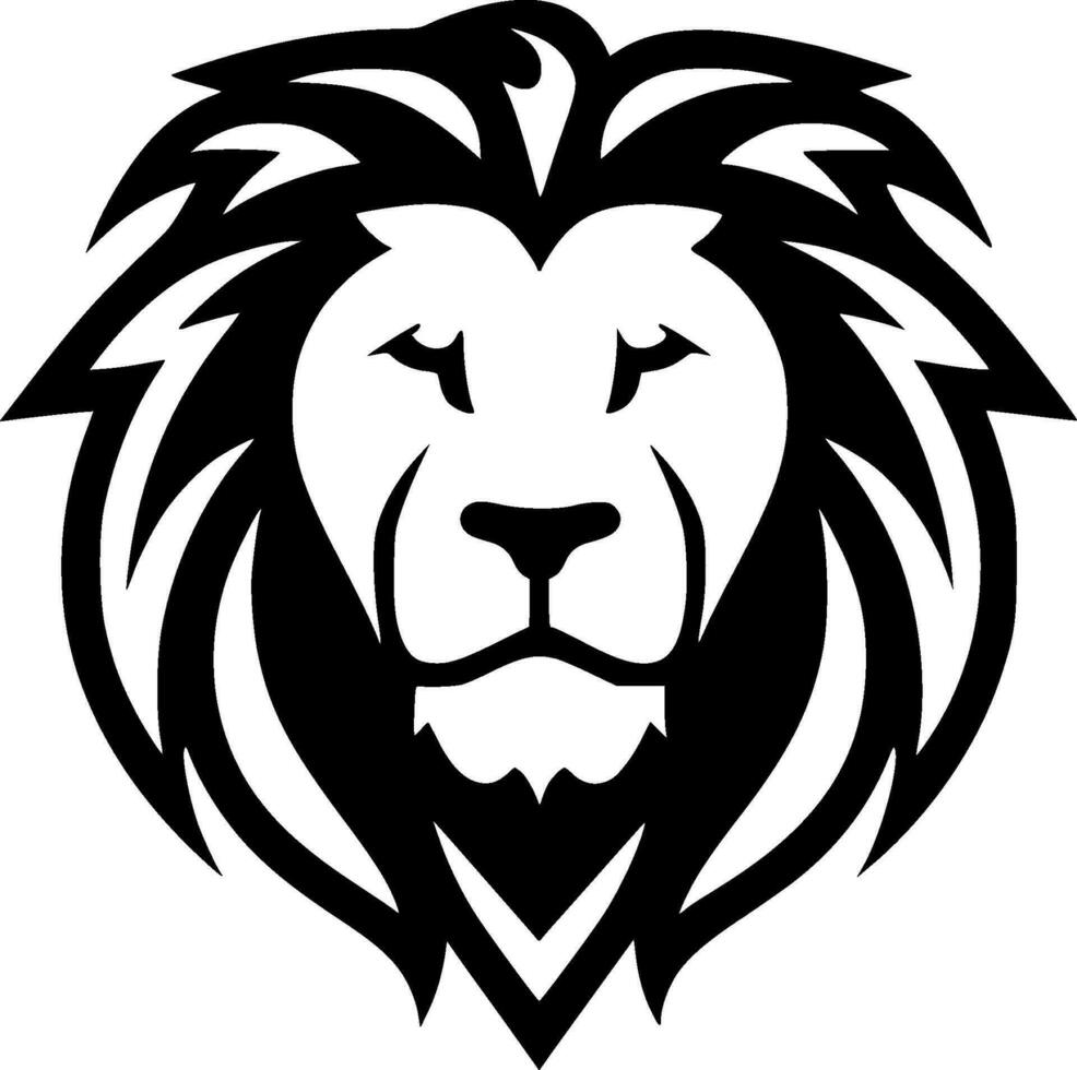Lion - Black and White Isolated Icon - Vector illustration