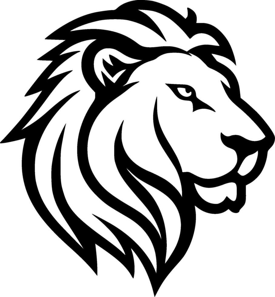 Lion, Minimalist and Simple Silhouette - Vector illustration