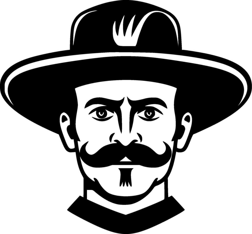 Mexico, Black and White Vector illustration