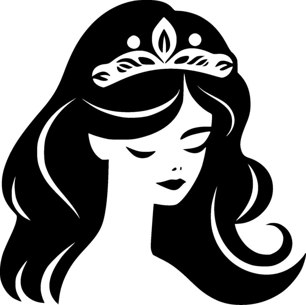 princesa, minimalista y sencillo silueta - vector ilustración