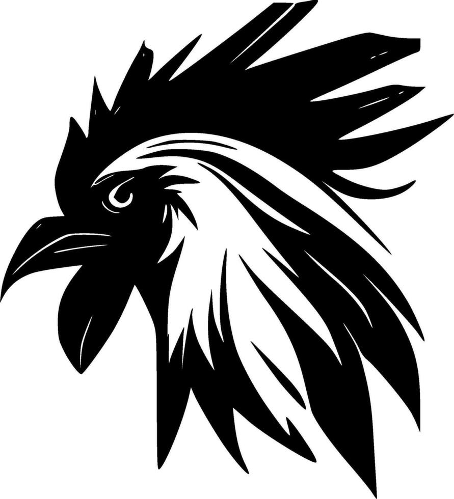 Rooster, Minimalist and Simple Silhouette - Vector illustration