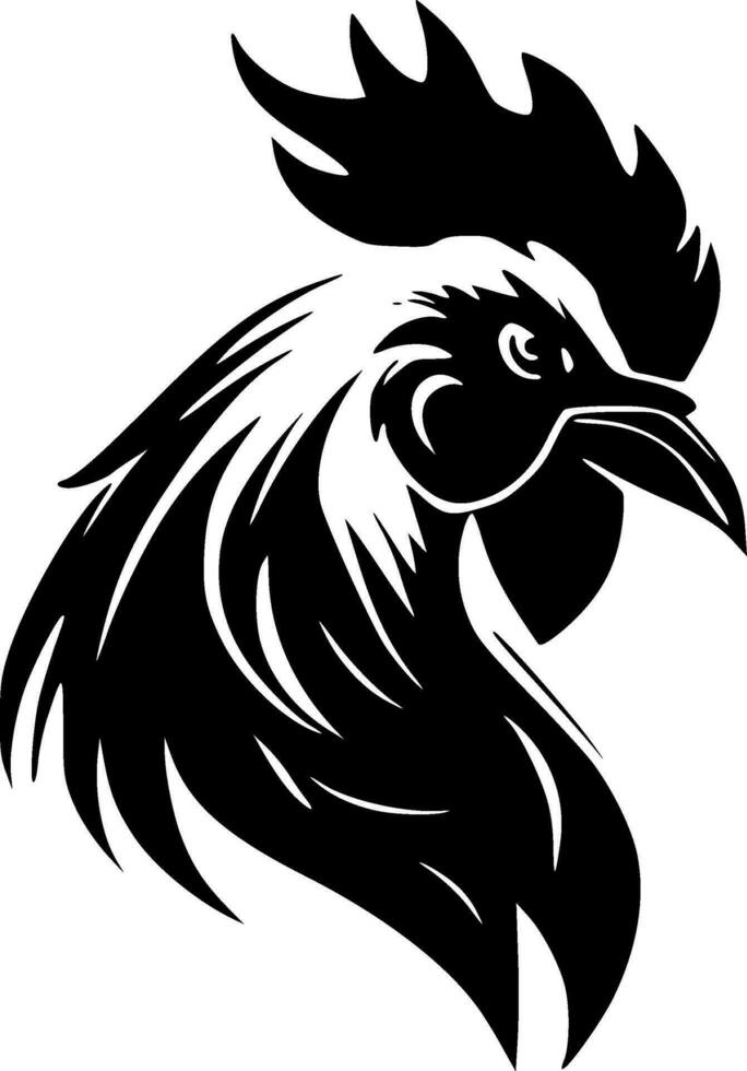 Rooster, Minimalist and Simple Silhouette - Vector illustration